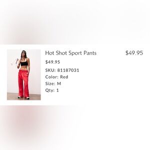 Free people Red Sport Pants